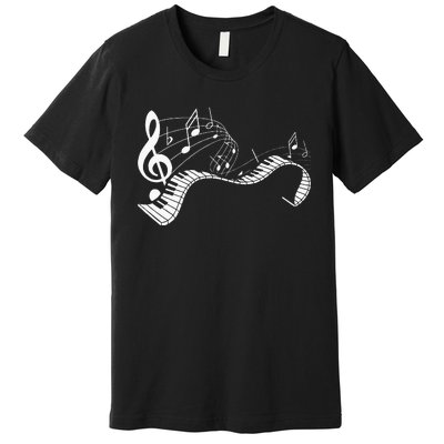 Music Notes Keyboard Pianist Classical Musician Piano Premium T-Shirt