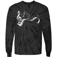 Music Notes Keyboard Pianist Classical Musician Piano Tie-Dye Long Sleeve Shirt