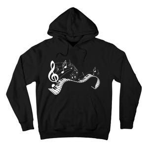 Music Notes Keyboard Pianist Classical Musician Piano Tall Hoodie