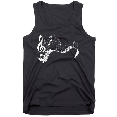 Music Notes Keyboard Pianist Classical Musician Piano Tank Top