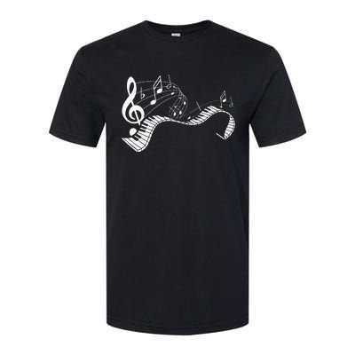 Music Notes Keyboard Pianist Classical Musician Piano Softstyle CVC T-Shirt