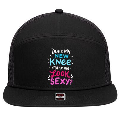 My New Knee Gift Funny Knee Replacement Surgery Joke 7 Panel Mesh Trucker Snapback Hat