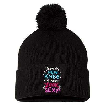 My New Knee Gift Funny Knee Replacement Surgery Joke Pom Pom 12in Knit Beanie