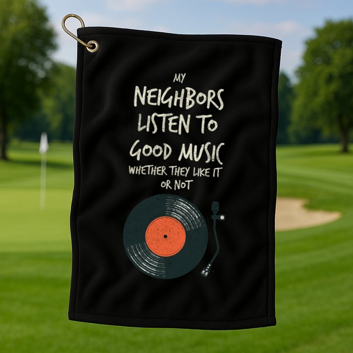 My Neighbors Listen To Good Music Golf Towel