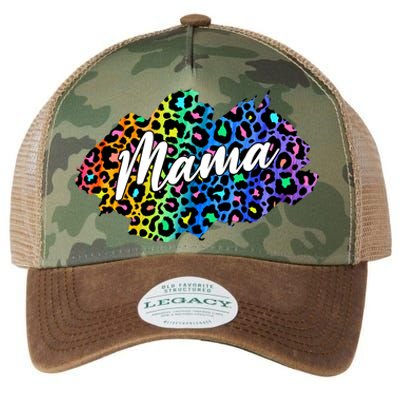 Mama Neon Leopard Print Cute Gift Legacy Tie Dye Trucker Hat