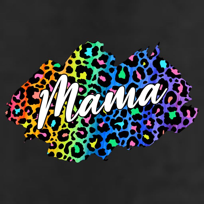 Mama Neon Leopard Print Cute Gift 7 Panel Mesh Trucker Snapback Hat