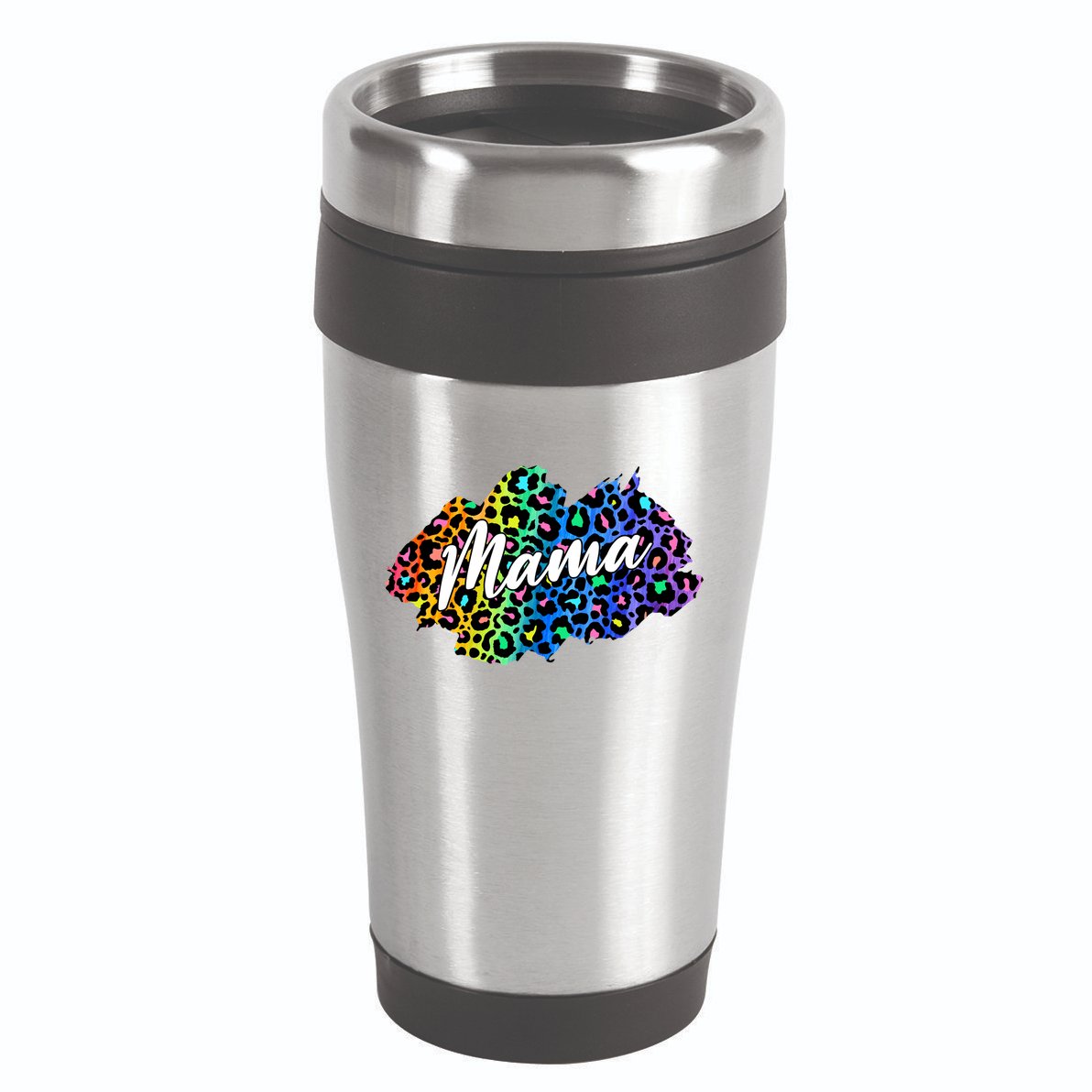 Mama Neon Leopard Print Cute Gift 16oz Travel Tumbler