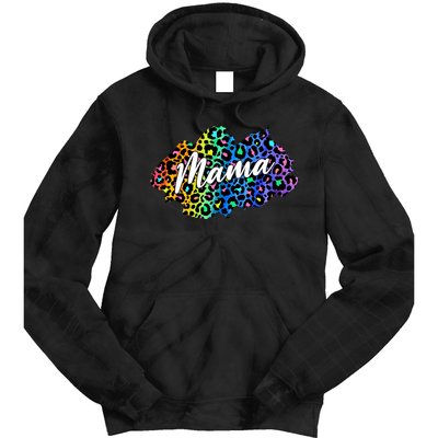 Mama Neon Leopard Print Cute Gift Tie Dye Hoodie