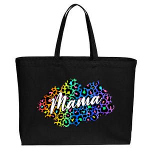 Mama Neon Leopard Print Cute Gift Cotton Canvas Jumbo Tote