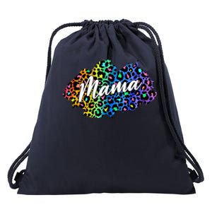 Mama Neon Leopard Print Cute Gift Drawstring Bag