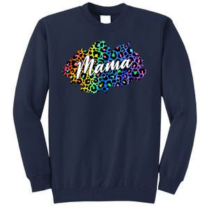 Mama Neon Leopard Print Cute Gift Tall Sweatshirt