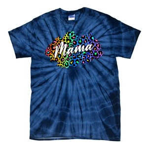 Mama Neon Leopard Print Cute Gift Tie-Dye T-Shirt