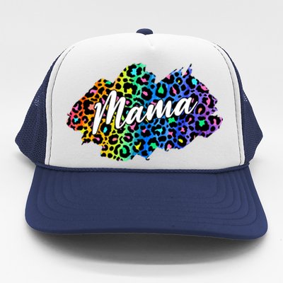 Mama Neon Leopard Print Cute Gift Trucker Hat