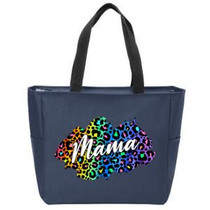 Mama Neon Leopard Print Cute Gift Zip Tote Bag