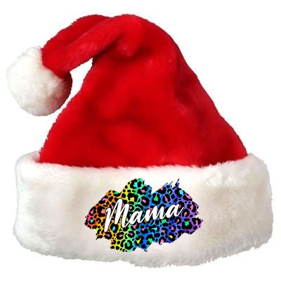 Mama Neon Leopard Print Cute Gift Premium Christmas Santa Hat