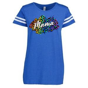 Mama Neon Leopard Print Cute Gift Enza Ladies Jersey Football T-Shirt