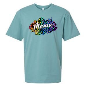 Mama Neon Leopard Print Cute Gift Sueded Cloud Jersey T-Shirt