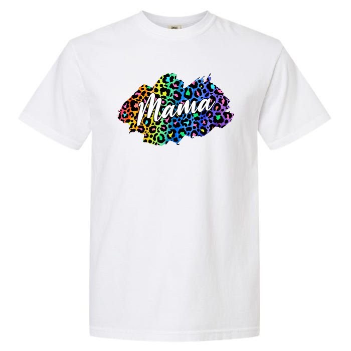 Mama Neon Leopard Print Cute Gift Garment-Dyed Heavyweight T-Shirt