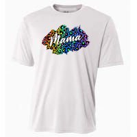 Mama Neon Leopard Print Cute Gift Cooling Performance Crew T-Shirt