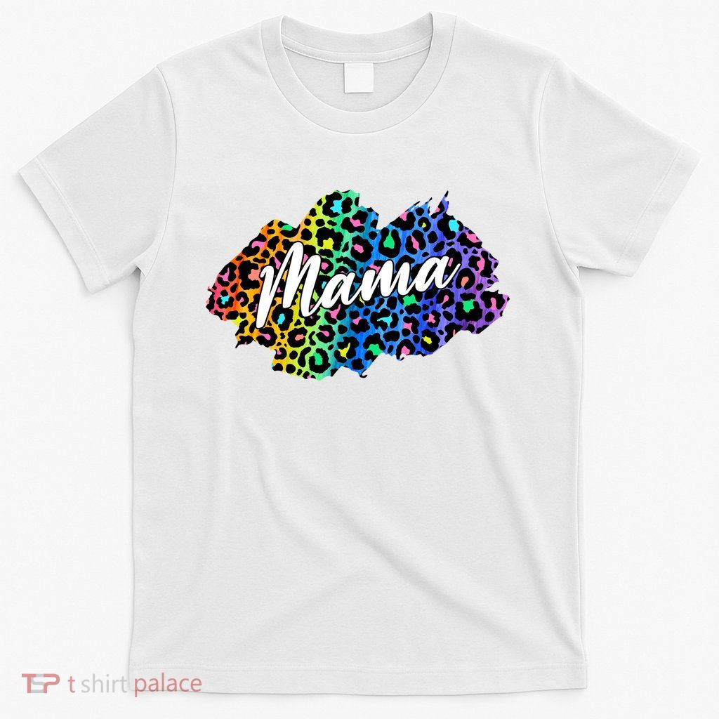 Mama Neon Leopard Print Cute Gift T-Shirt