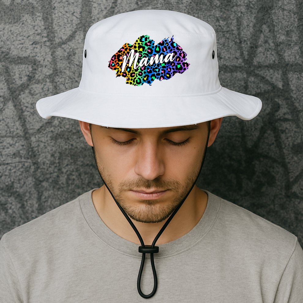 Mama Neon Leopard Print Cute Gift Bucket Hat