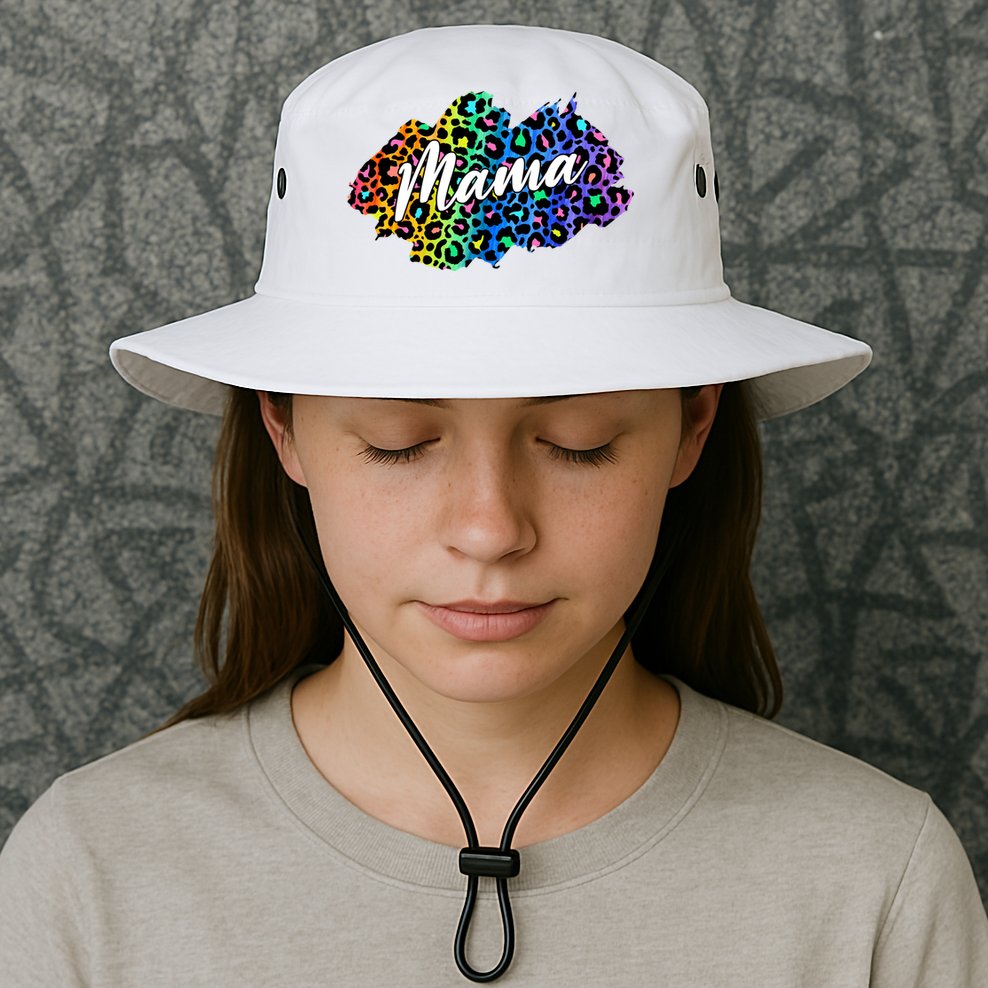 Mama Neon Leopard Print Cute Gift Bucket Hat