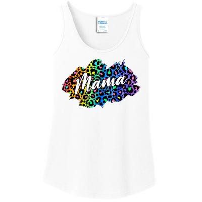 Mama Neon Leopard Print Cute Gift Ladies Essential Tank