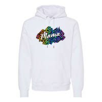 Mama Neon Leopard Print Cute Gift Premium Hoodie