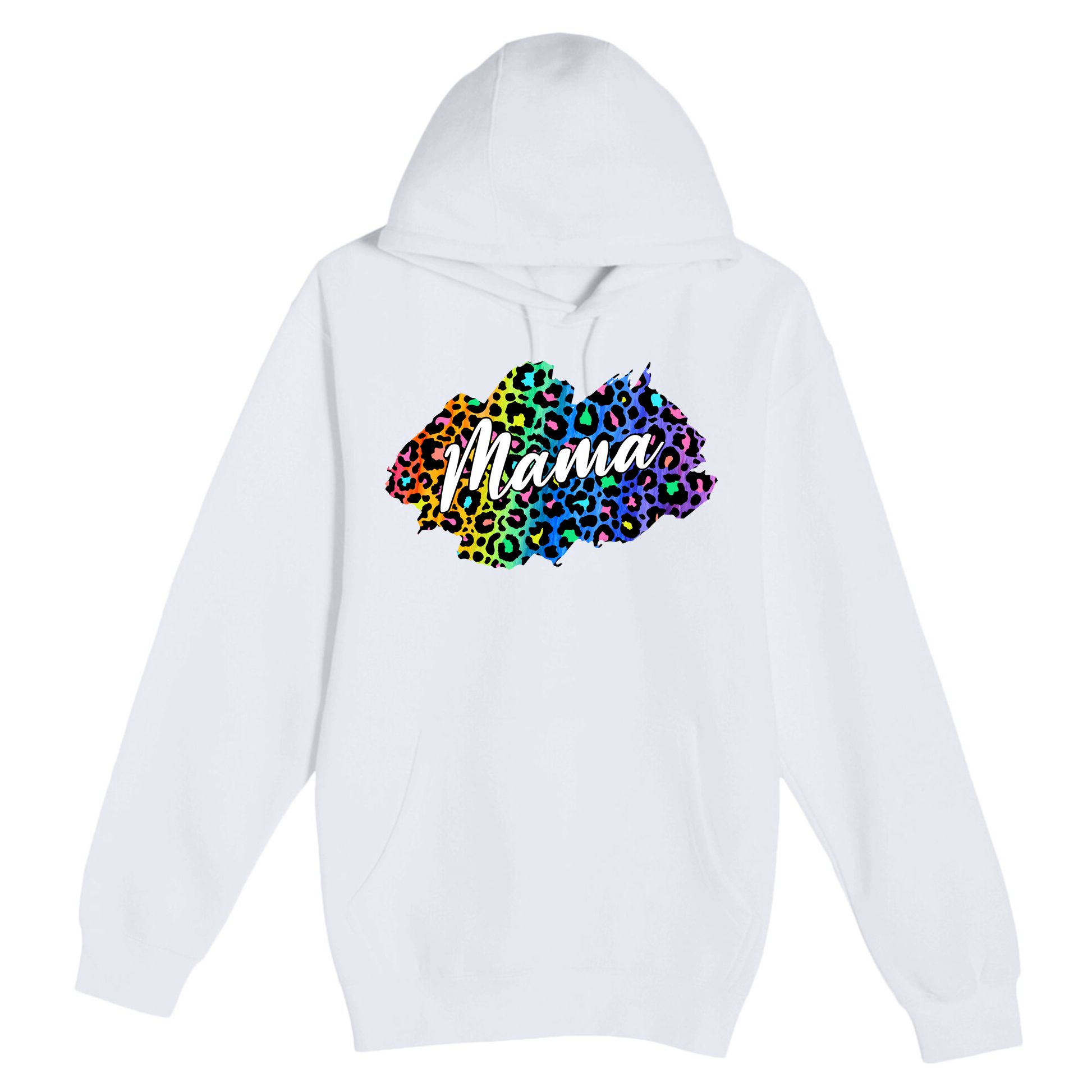 Mama Neon Leopard Print Cute Gift Premium Pullover Hoodie