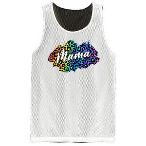 Mama Neon Leopard Print Cute Gift Mesh Reversible Basketball Jersey Tank