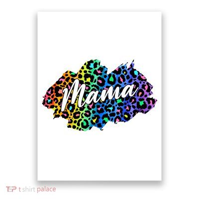 Mama Neon Leopard Print Cute Gift Poster