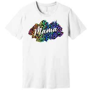 Mama Neon Leopard Print Cute Gift Premium T-Shirt