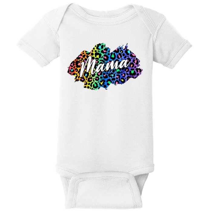 Mama Neon Leopard Print Cute Gift Baby Bodysuit