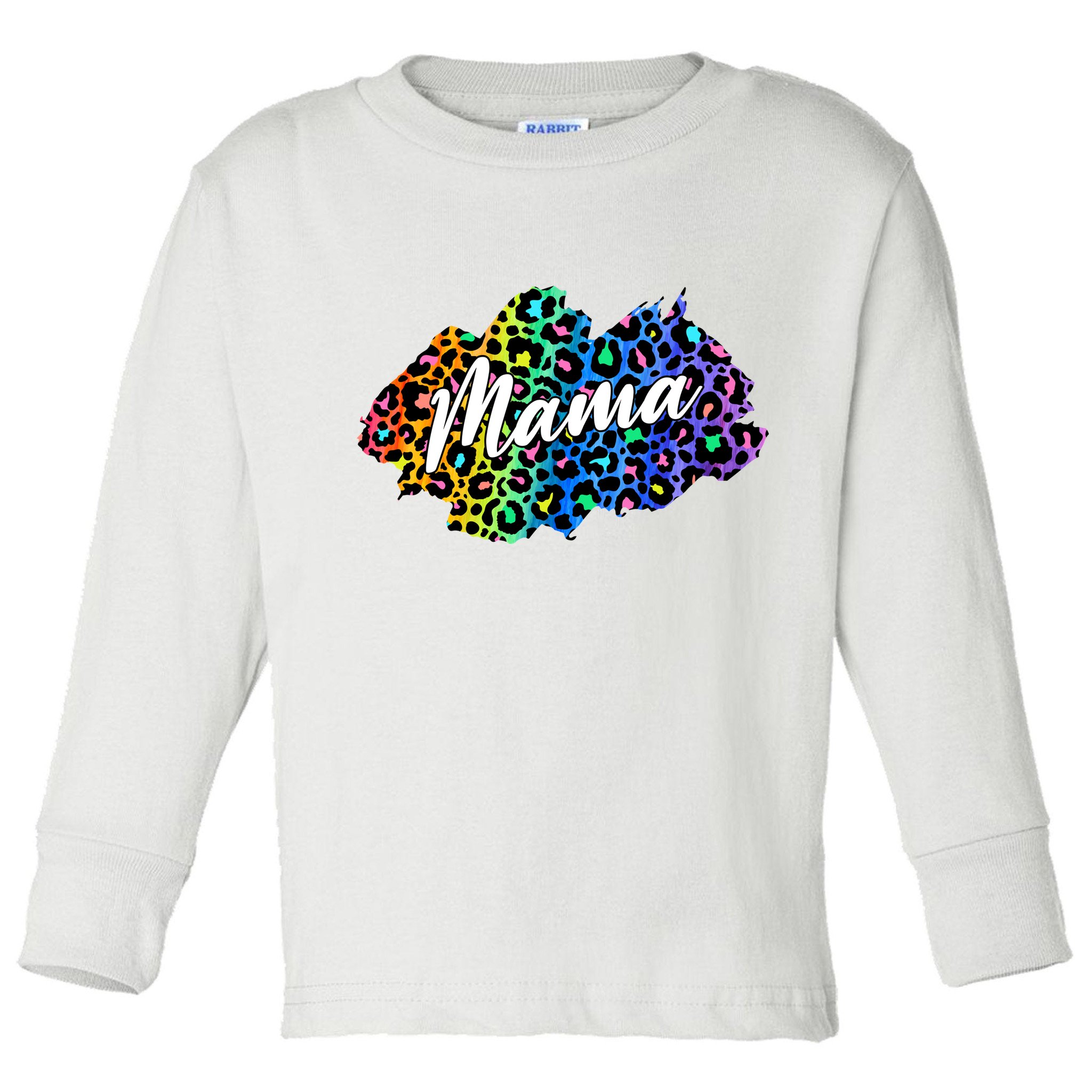 Mama Neon Leopard Print Cute Gift Toddler Long Sleeve Shirt
