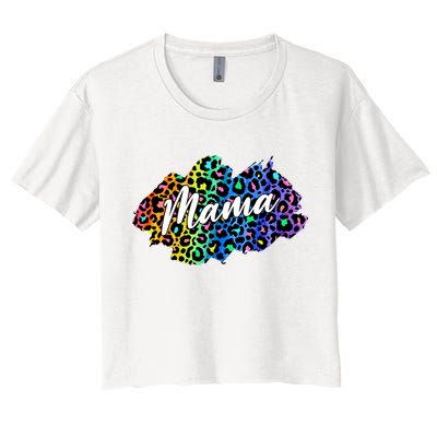 Mama Neon Leopard Print Cute Gift Crop Top