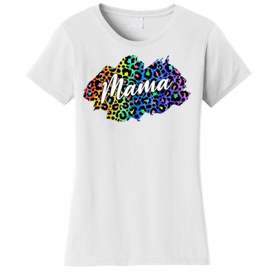 Mama Neon Leopard Print Cute Gift Women's T-Shirt