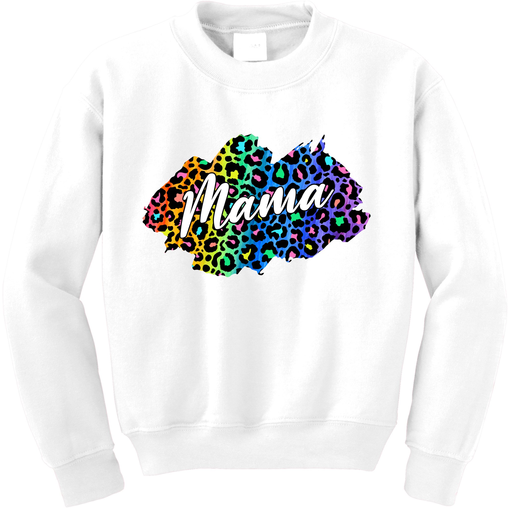 Mama Neon Leopard Print Cute Gift Kids Sweatshirt