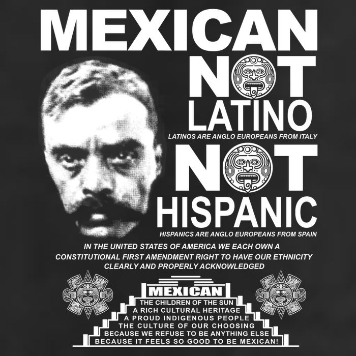 Mexican Not Latino Mexican Pride Zapata 7 Panel Mesh Trucker Snapback Hat