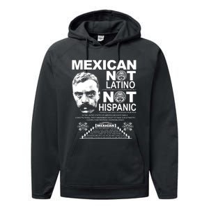 Mexican Not Latino Mexican Pride Zapata Performance Fleece Hoodie