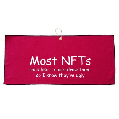 Most NFTs Look Like I Could Draw Them So They're Ugly Large Microfiber Waffle Golf Towel