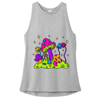 Mushroom Night Landscape Aesthetic Cottagecore Ladies PosiCharge Tri-Blend Wicking Tank