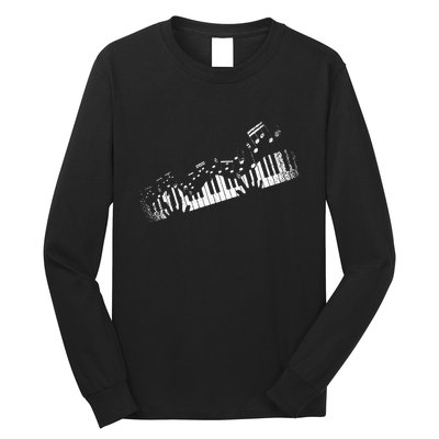 Music Notes Musical Instrument Pianist Gift Idea Piano Long Sleeve Shirt