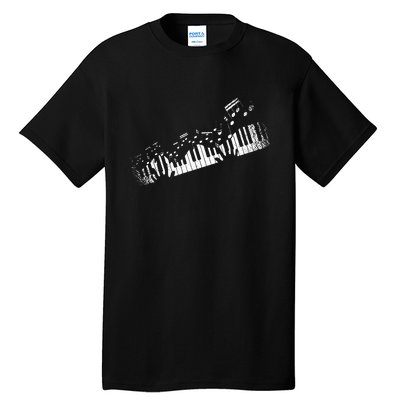 Music Notes Musical Instrument Pianist Gift Idea Piano Tall T-Shirt