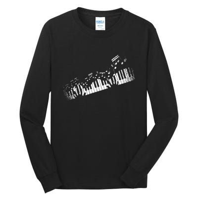 Music Notes Musical Instrument Pianist Gift Idea Piano Tall Long Sleeve T-Shirt