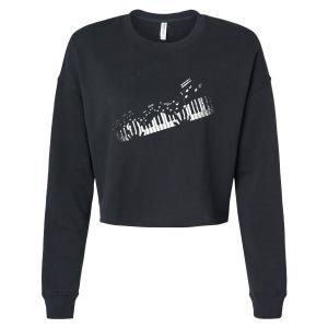 Music Notes Musical Instrument Pianist Gift Idea Piano Cropped Pullover Crew