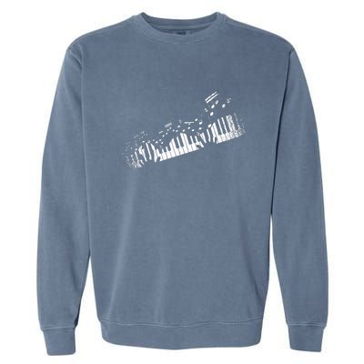 Music Notes Musical Instrument Pianist Gift Idea Piano Garment-Dyed Sweatshirt