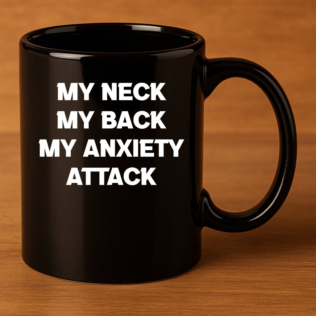 MY NECK MY BACK MY ANXIETY ATTACK 11oz C Handle Ceramic Mug
