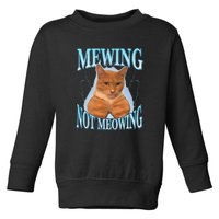 Mewing Not Meowing Funny Meme Toddler Sweatshirt