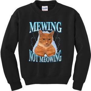 Mewing Not Meowing Funny Meme Kids Sweatshirt