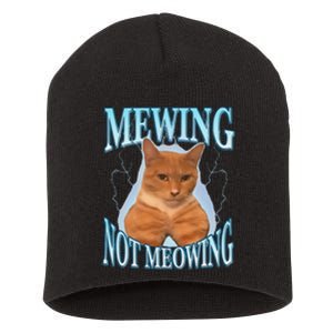 Mewing Not Meowing Funny Meme Short Acrylic Beanie